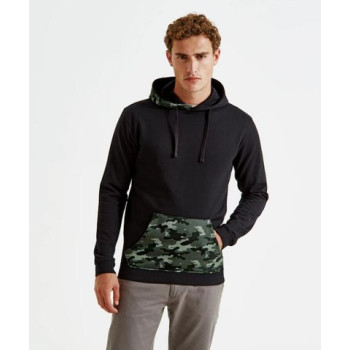 Men's camo trimmed hoodie