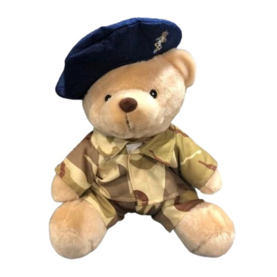 25cm Military Camo Sitting Bear 